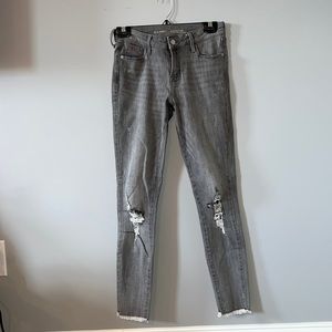 Grey Wash Old Navy Distressed / Ripped Skinny Jeans